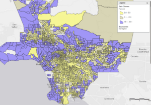 Distribution of high income households across LA County