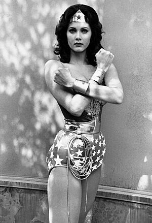 Lynda Carter Wonder Woman black and white