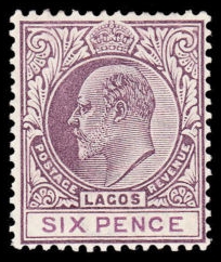 Lagos six pence stamp