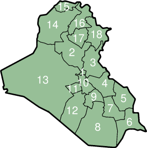 Iraqi Governorates (numbered)