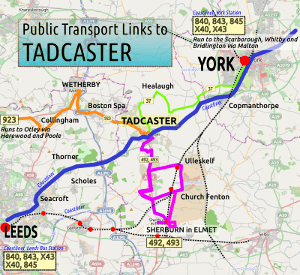 Thumbnail of transport links to Tadcaster, 2015
