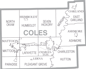 Map of Coles County Illinois