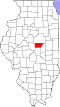 State map highlighting DeWitt County