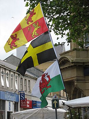 Flying the Flags - a display of patriotism on a market stall - geograph.org.uk - 488221