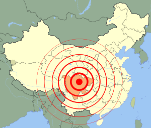 2008 Sichuan earthquake map no labels