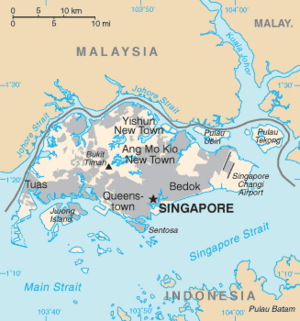CIA World Factbook map of Singapore (English)