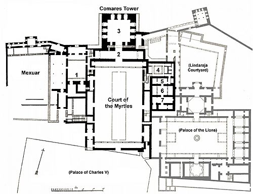 116 Tafel 6 Grenada Alhambra - Plano del Palacio Arabe (Comares Palace edit)