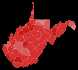 2020 United States Senate election in West Virginia results map by county.svg