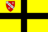 Flag of St David (early) with Diocese of Bangor Shield in Canton.svg