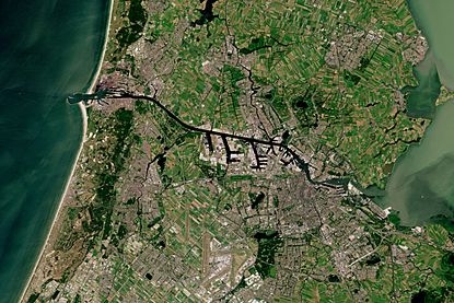 Amsterdam with North Sea Canal by Sentinel-2, 2018-06-30
