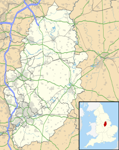 Hucknall is located in Nottinghamshire