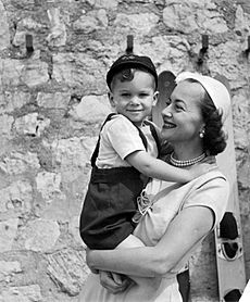 Olivia de Havilland with son Benjamin c. 1952