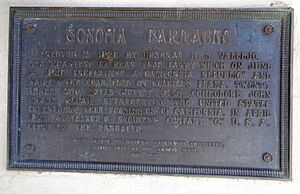 Sonoma Barracks. A Commemorative plaque