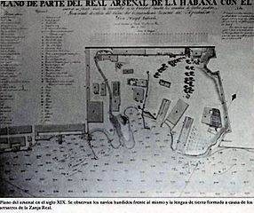 Plano del arsenal de La Haban en el siglo XIX