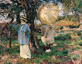 'The Sketchers', oil on canvas painting by John Singer Sargent, 1914, Virginia Museum of Fine Arts