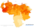 Venezuela 2011 White population proportion map