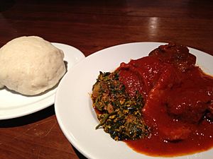 A Plate of Pounded Yam (Iyan) served in Birmingham UK