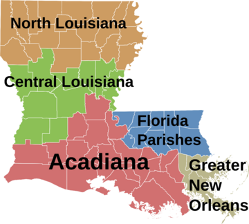 Louisiana regions map