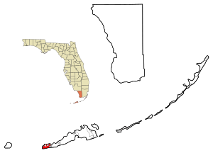 Location in Monroe County and the state of Florida
