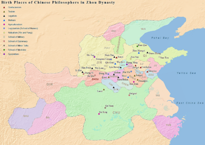 Birth Places of Chinese Philosophers