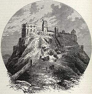 Impression of Edinburgh Castle before the 'Lang Siege' of 1573