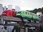 Sentosa Express Green & Red Train.JPG