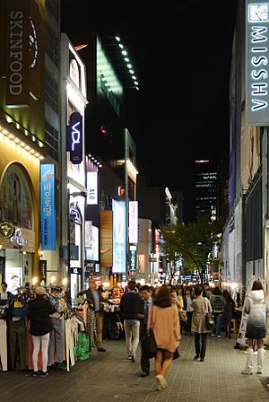 Myeong-dong street by night