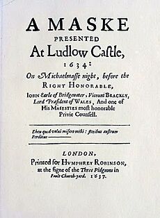 Title page to "A Maske", 1637