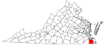State map highlighting Chesapeake
