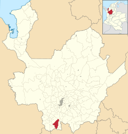 Location of the municipality and town of Támesis, Antioquia in the Antioquia Department of Colombia