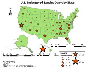 U.S. Endangered Species Count by State