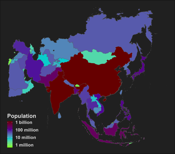 Asia population map