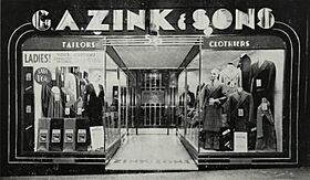 G.A. Zink & Sons shopfront at 56 Oxford Street, Darlinghurst, Sydney, published in Decoration and Glass (1 June 1938)
