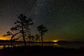 In the photo there is one Perseid, Milky Way and Andromega galaxy and light pollution on the horizon - Luhasoo bog in Estonia