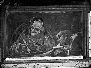 Juan Laurent, Pinturas Negras de Goya, Dos viejos comiendo sopa, año 1874, en la Quinta del Sordo, VN-a-006585 P