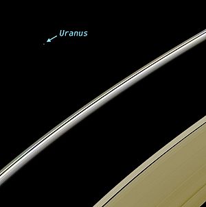 Uranus seen from Saturn by Cassini