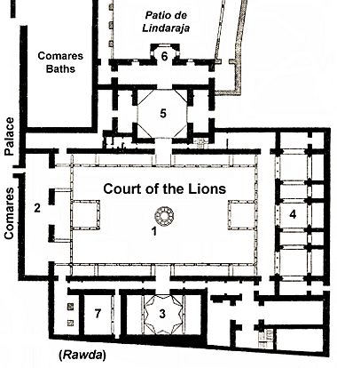 116 Tafel 6 Grenada Alhambra - Plano del Palacio Arabe (Palace of the Lions edit)4