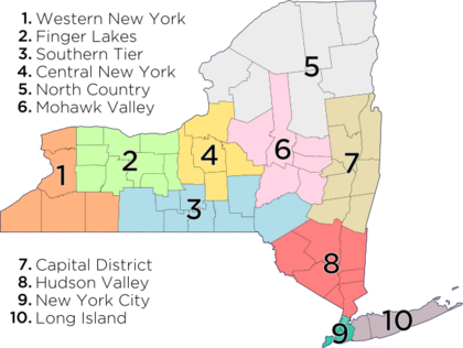 Map of New York Economic Regions