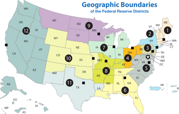 Federal Reserve Districts Map