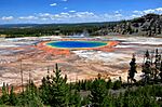 Grand Prismatic Spring, a hot spring in vivid colors