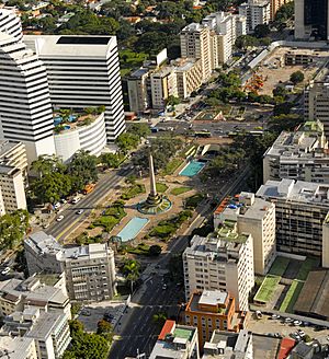 Vista aérea de la Plaza Altamira de Caracas