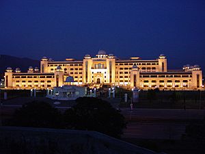 A night side view of Prime Minister's Secretariat Building