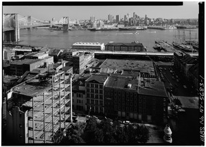 207-209-211 WATER STREET IN CENTER FOREGROUND (Note identical height and architectural features) - South Street Seaport Museum, 207-211 Water Street, New York, New York County, HABS NY,31-NEYO,141-1