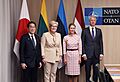 Fumio Kishida and leaders of the Baltic states at the sidelines of the 2023 NATO Summit