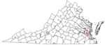 State map highlighting Williamsburg