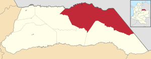 Location of the municipality and town of Arauca in the Arauca Department