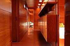 Hallway, showing storage cabinets.