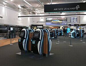 Air NZ kiosks Auckland Airport
