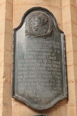 Memorial to Edith Cavell, Peterborough Cathedral