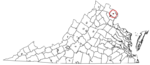 State map highlighting Fairfax